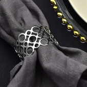 12 kom prstena za salvete Jednostavan i luksuzan šuplji krug Vrhunska tkanina 12 kom/pak. (srebrni) Kopča salveta za stol