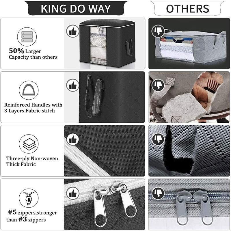 Sklopiva jorganska torba za pohranu, poplun, deka, kutija za razvrstavanje s ručkom, veliki kapacitet, prašinootporna odjeća, džemper, ormar, organizator