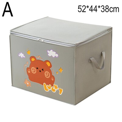 Vreća za pohranjivanje popluna za odjeću velikog kapaciteta, slatke životinje iz crtića, sklopiva torba od netkanog materijala, organizator za pohranu odjeće u ormaru