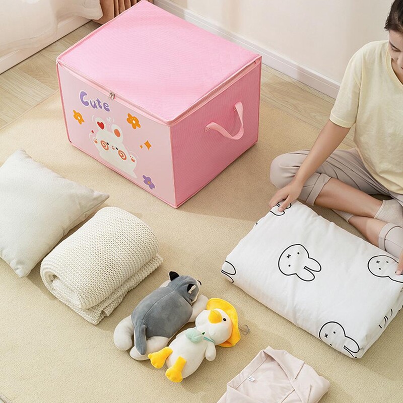 Vreća za pohranjivanje popluna za odjeću velikog kapaciteta, slatke životinje iz crtića, sklopiva torba od netkanog materijala, organizator za pohranu odjeće u ormaru