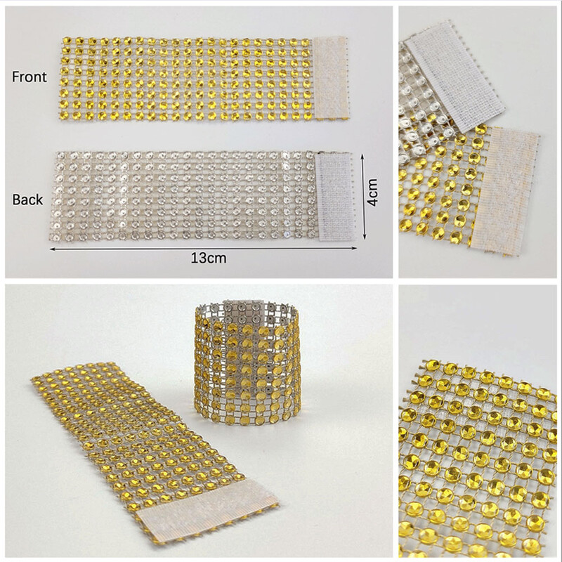 10 kom. Držač za salvete od kamenčića Zlatno srebrna boja Prsten za salvete za vjenčanje Baby Shower Pribor za božićnu zabavu