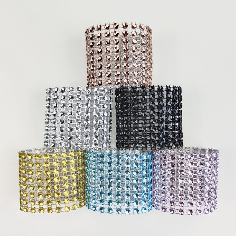 10 kom. Držač za salvete od kamenčića Zlatno srebrna boja Prsten za salvete za vjenčanje Baby Shower Pribor za božićnu zabavu