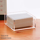 Akrilna kutija za maramice Jednostavna dnevna soba Restoran Hotel Kutija za pohranu salveta za radnu površinu Prozirna četvrtasta salveta koja se može ukloniti maramice