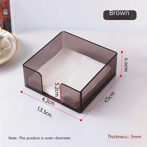 Akrilna kutija za maramice Jednostavna dnevna soba Restoran Hotel Kutija za pohranu salveta za radnu površinu Prozirna četvrtasta salveta koja se može ukloniti maramice