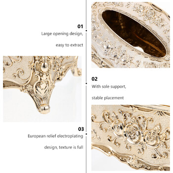 European Embossment Acrylic Tissue Box Θήκη χαρτοπετσέτας Organizer Home Supplies