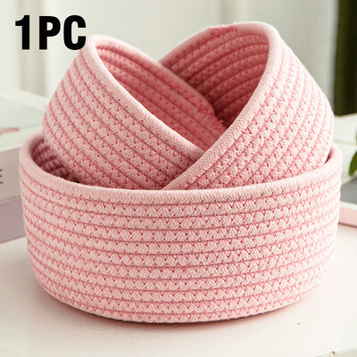 1kom ručno tkane košare Košara za rublje Skladištenje uredskih sitnica Ručno izrađena pletiva Pamučna korpa Okrugla i mala velika košara za pohranu