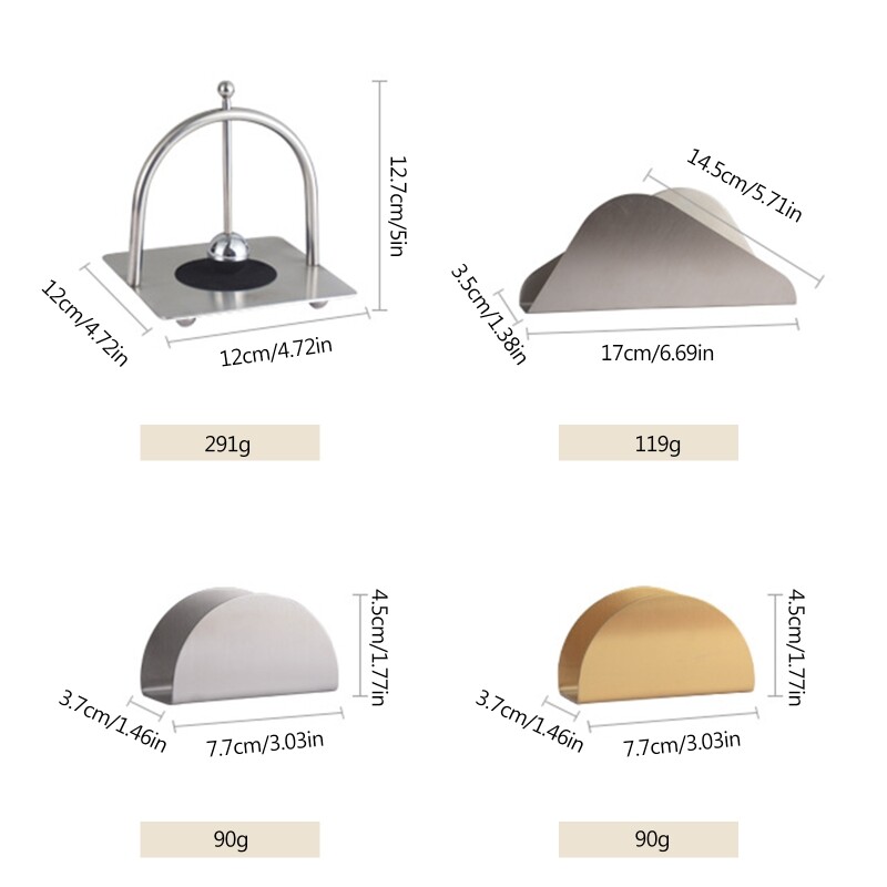 Stalak za maramice od nehrđajućeg čelika, metalni držač za salvete, dozator, stalak za izložbe za kućnu kuhinju, restoran, radnu ploču, držač za salvete