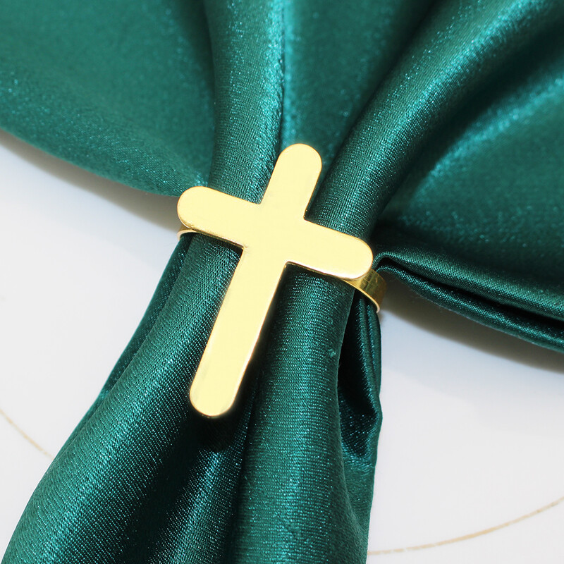 8Gb Zelta salvešu gredzeni Sudraba krusta zivs formas salvešu turētājs Jesus Christian salvešu gredzeni pirmās Komūnijas ballītes galda dekorēšanai