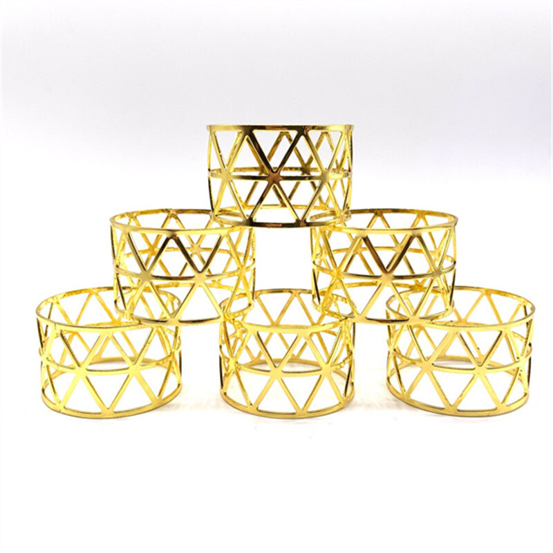 6Gb Zelta sudraba krāsas salvešu gredzens dobs papīra salvete sprādzes salvešu turētājs Kāzu Ziemassvētku dzimšanas dienas ballītes dekors vakariņu galds