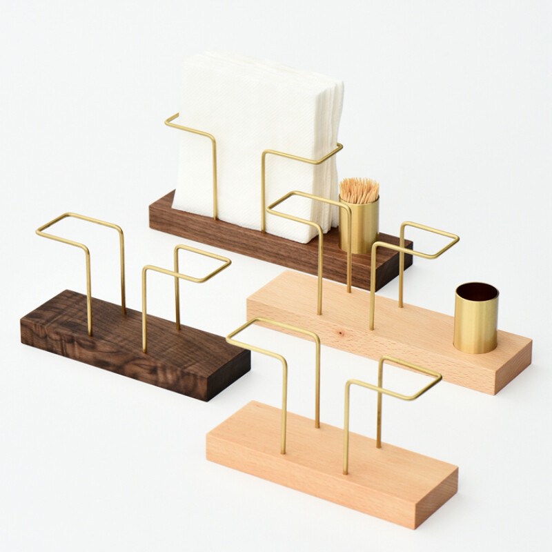 Galda organizators Galda piederumi Koka salvešu papīra turētājs Salvetes turētājs Misiņa salvešu kastīte Uzglabāšanas zobu bakstāmā kastīte