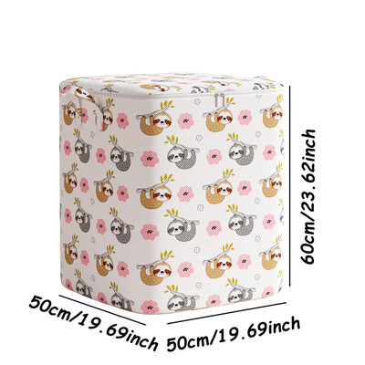 1 ks prenosná veľkokapacitná úložná taška na prešívanú prikrývku s roztomilým medvedíkom a kockovaným vzorom, organizér na oblečenie, perfektná úložná taška na sťahovanie