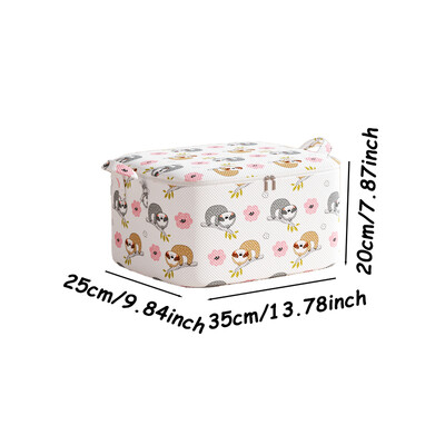 1 ks prenosná veľkokapacitná úložná taška na prešívanú prikrývku s roztomilým medvedíkom a kockovaným vzorom, organizér na oblečenie, perfektná úložná taška na sťahovanie