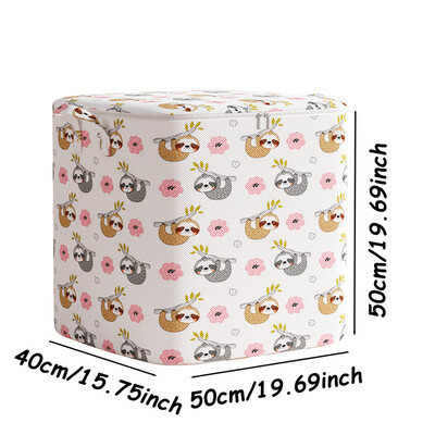 1 ks prenosná veľkokapacitná úložná taška na prešívanú prikrývku s roztomilým medvedíkom a kockovaným vzorom, organizér na oblečenie, perfektná úložná taška na sťahovanie