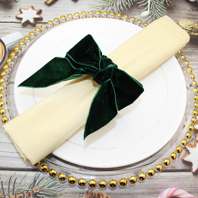 6 ks krúžkov na obrúsky s mašľou a držiakom na obrúsky s prackami na obrúsky na Vianoce, Valentína, Svadobnú hostinu, Dekoráciu stola