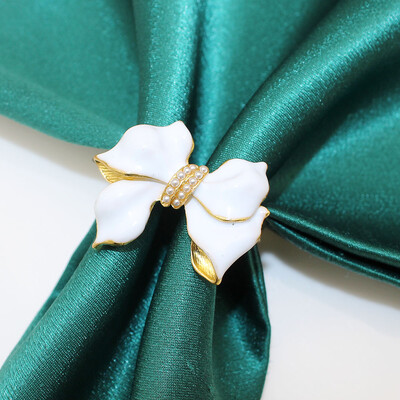 6 ks krúžkov na obrúsky s mašľou a držiakom na obrúsky s prackami na obrúsky na Vianoce, Valentína, Svadobnú hostinu, Dekoráciu stola