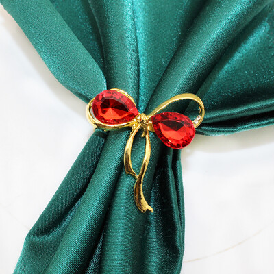 6 ks krúžkov na obrúsky s mašľou a držiakom na obrúsky s prackami na obrúsky na Vianoce, Valentína, Svadobnú hostinu, Dekoráciu stola