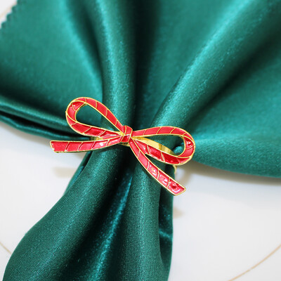 6 ks krúžkov na obrúsky s mašľou a držiakom na obrúsky s prackami na obrúsky na Vianoce, Valentína, Svadobnú hostinu, Dekoráciu stola