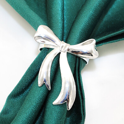 6 ks krúžkov na obrúsky s mašľou a držiakom na obrúsky s prackami na obrúsky na Vianoce, Valentína, Svadobnú hostinu, Dekoráciu stola