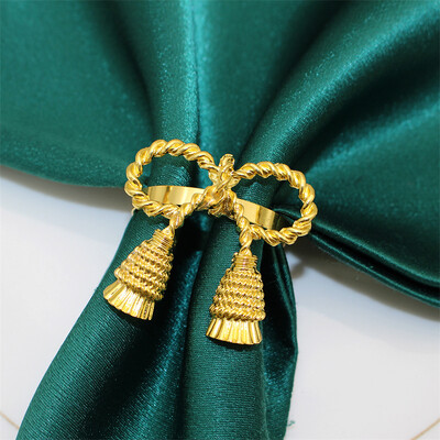 6 ks krúžkov na obrúsky s mašľou a držiakom na obrúsky s prackami na obrúsky na Vianoce, Valentína, Svadobnú hostinu, Dekoráciu stola