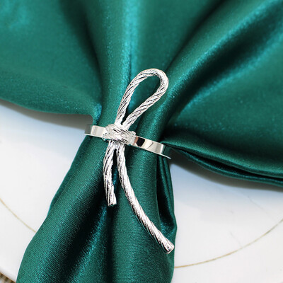 6 ks krúžkov na obrúsky s mašľou a držiakom na obrúsky s prackami na obrúsky na Vianoce, Valentína, Svadobnú hostinu, Dekoráciu stola