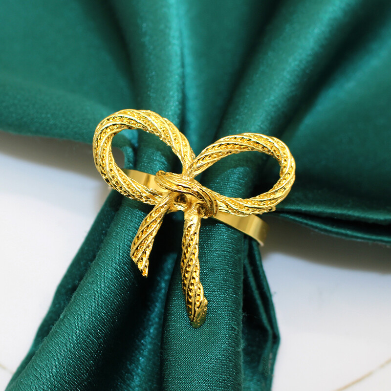 6 ks krúžkov na obrúsky s mašľou a držiakom na obrúsky s prackami na obrúsky na Vianoce, Valentína, Svadobnú hostinu, Dekoráciu stola