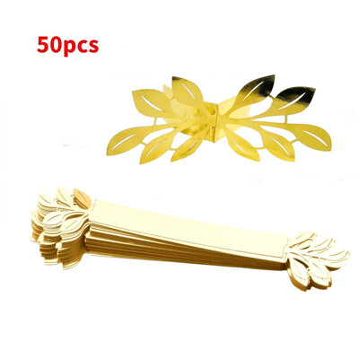 Kopča za salvete sa zlatnim listićima od 100 komada, reflektirajući prstenovi za papirnate držače za salvete u obliku zlatnih listića za dekoraciju stolova za svečane večere