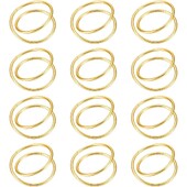 4/6/12GAB Galda salvešu turētājs Zelta salvešu gredzens no metāla Izsmalcināti salvešu gredzeni kāzu ballīšu vakariņām viesnīcas galda dekorēšanai