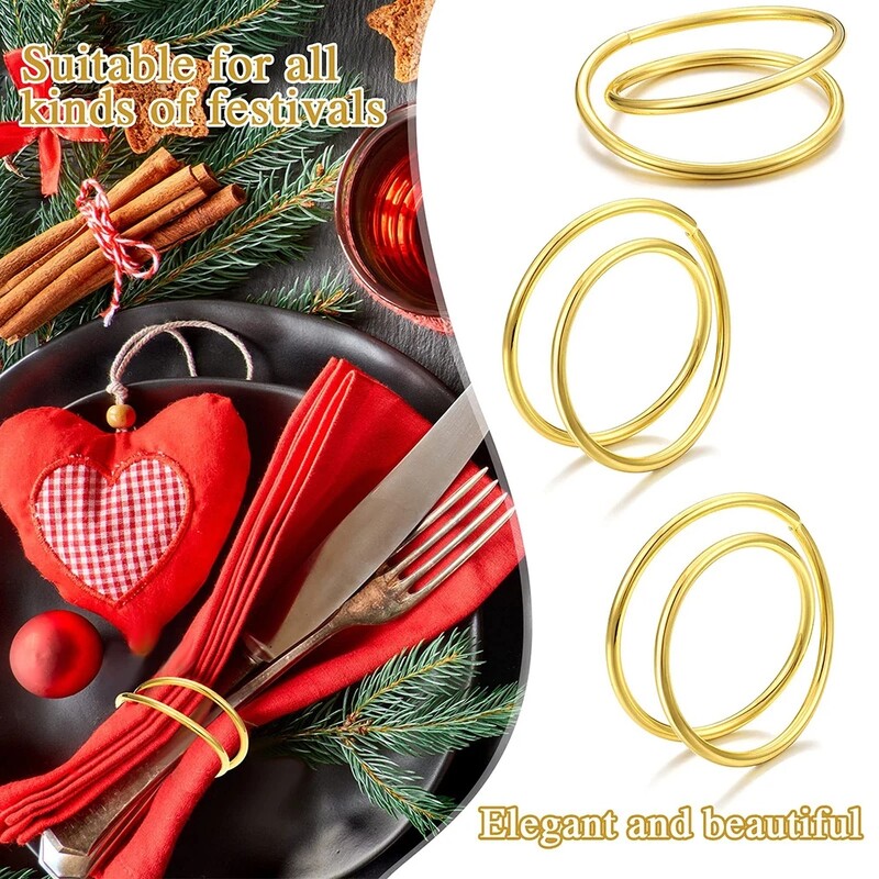 4/6/12GAB Galda salvešu turētājs Zelta salvešu gredzens no metāla Izsmalcināti salvešu gredzeni kāzu ballīšu vakariņām viesnīcas galda dekorēšanai