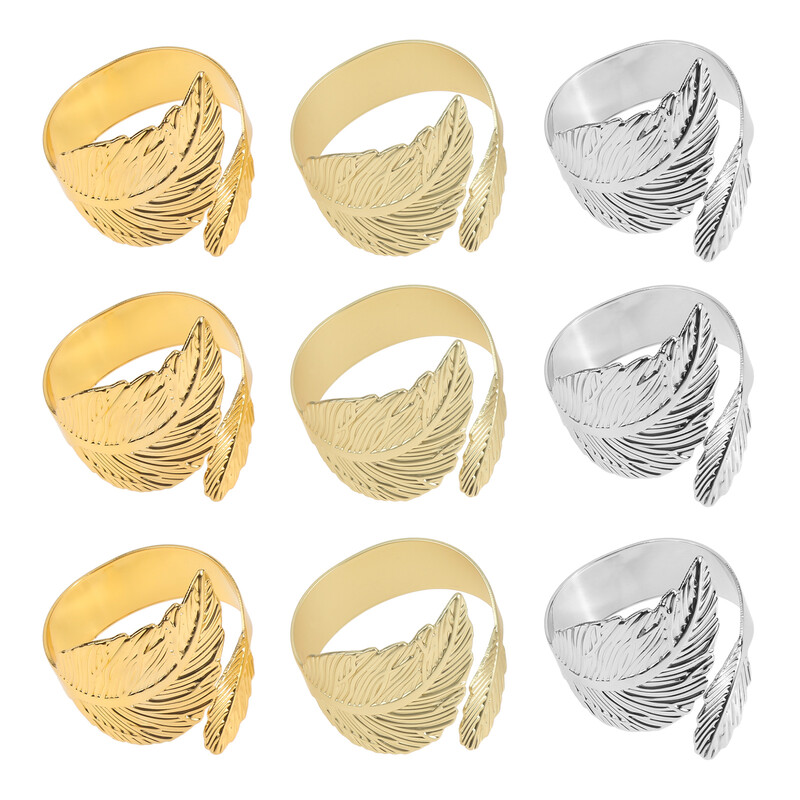 6 tk Creative Leaves Salvrätikurõngas Pandlahoidja Metallist pulmapeofestivali õhtusöögiks kodune lauakaunistus