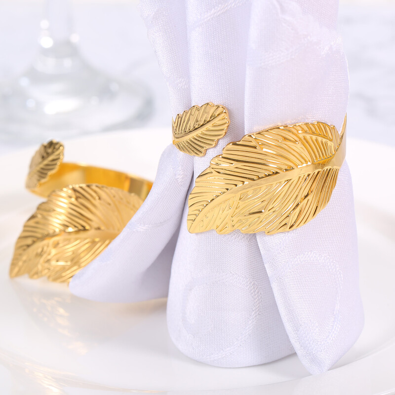 6 tk Creative Leaves Salvrätikurõngas Pandlahoidja Metallist pulmapeofestivali õhtusöögiks kodune lauakaunistus