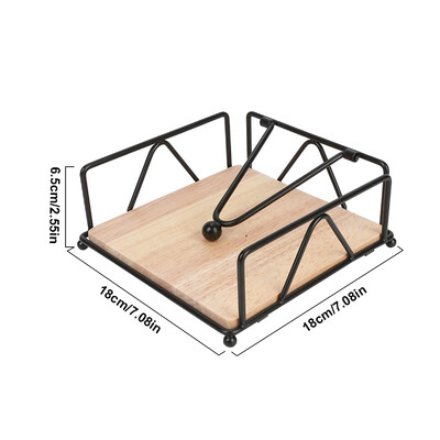 Leeseph moderan držač za salvete s drvenom bazom, elegantnog dizajna za blagovaonski stol, čvrst i ukrasan držač za papirnate salvete