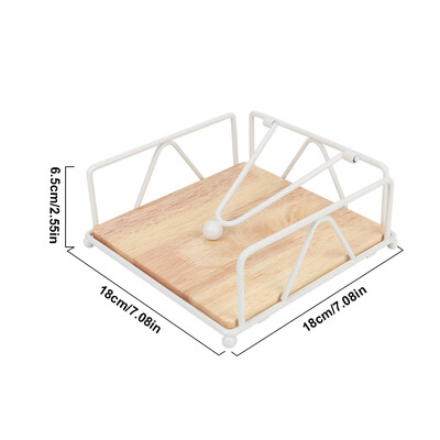 Leeseph moderan držač za salvete s drvenom bazom, elegantnog dizajna za blagovaonski stol, čvrst i ukrasan držač za papirnate salvete