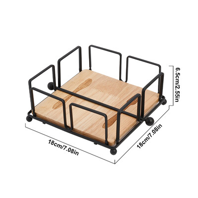 Leeseph moderan držač za salvete s drvenom bazom, elegantnog dizajna za blagovaonski stol, čvrst i ukrasan držač za papirnate salvete