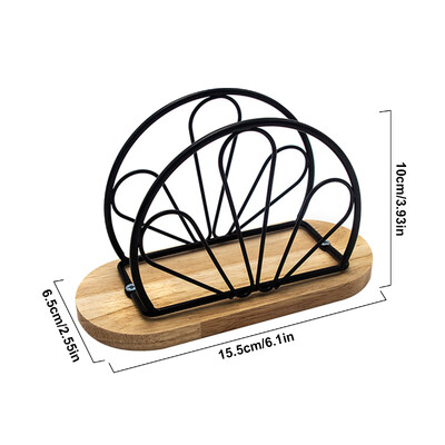 Leeseph moderan držač za salvete s drvenom bazom, elegantnog dizajna za blagovaonski stol, čvrst i ukrasan držač za papirnate salvete
