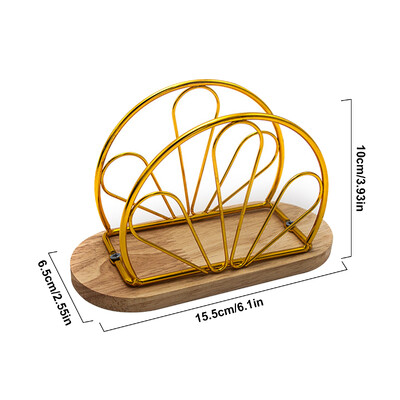 Leeseph moderan držač za salvete s drvenom bazom, elegantnog dizajna za blagovaonski stol, čvrst i ukrasan držač za papirnate salvete