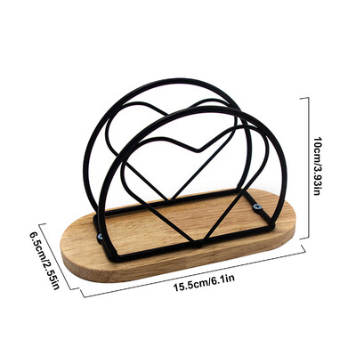 Leeseph moderan držač za salvete s drvenom bazom, elegantnog dizajna za blagovaonski stol, čvrst i ukrasan držač za papirnate salvete