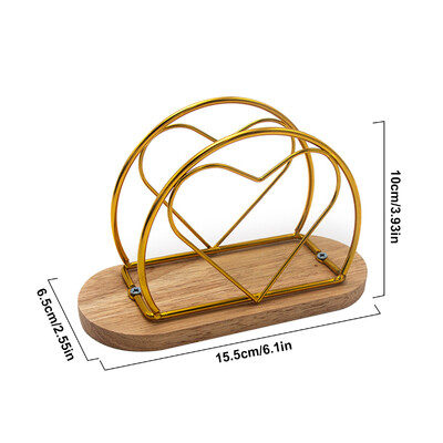 Leeseph moderan držač za salvete s drvenom bazom, elegantnog dizajna za blagovaonski stol, čvrst i ukrasan držač za papirnate salvete