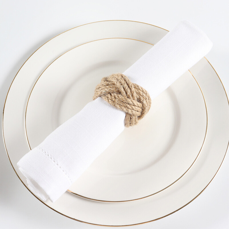 2/4/6kom Prsten za salvete od prirodnog juta Konop od jute Pletene kopče za salvete Držač Vjenčanje Rođendan Dekoracija za stol za večeru