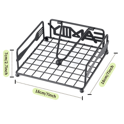 Кутия за салфетки, Кутия за съхранение на тишу, Поставка за съхранение на тишу хартия за баня, кухня и всекидневна, Метален държач за хартиени кърпи за плот