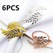 Kuldne nisu salvrätikurõngad metallist lehtedest salvrätikuhoidja lõikuspeo sügise tänupüha pulmapeo õhtusöögilaua kaunistamiseks
