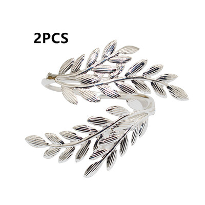 Kuldne nisu salvrätikurõngad metallist lehtedest salvrätikuhoidja lõikuspeo sügise tänupüha pulmapeo õhtusöögilaua kaunistamiseks