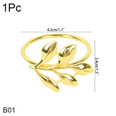 1/3/5 buc inele de șervețel cu frunze de aur, elegante, perle pentru șervețele, catarame pentru nuntă, petrecere de aniversare, masă de banchet, decor DIY de Crăciun