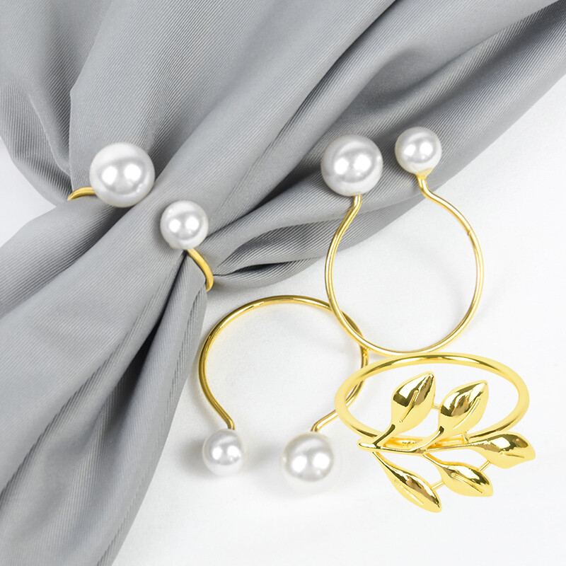 1/3/5 buc inele de șervețel cu frunze de aur, elegante, perle pentru șervețele, catarame pentru nuntă, petrecere de aniversare, masă de banchet, decor DIY de Crăciun