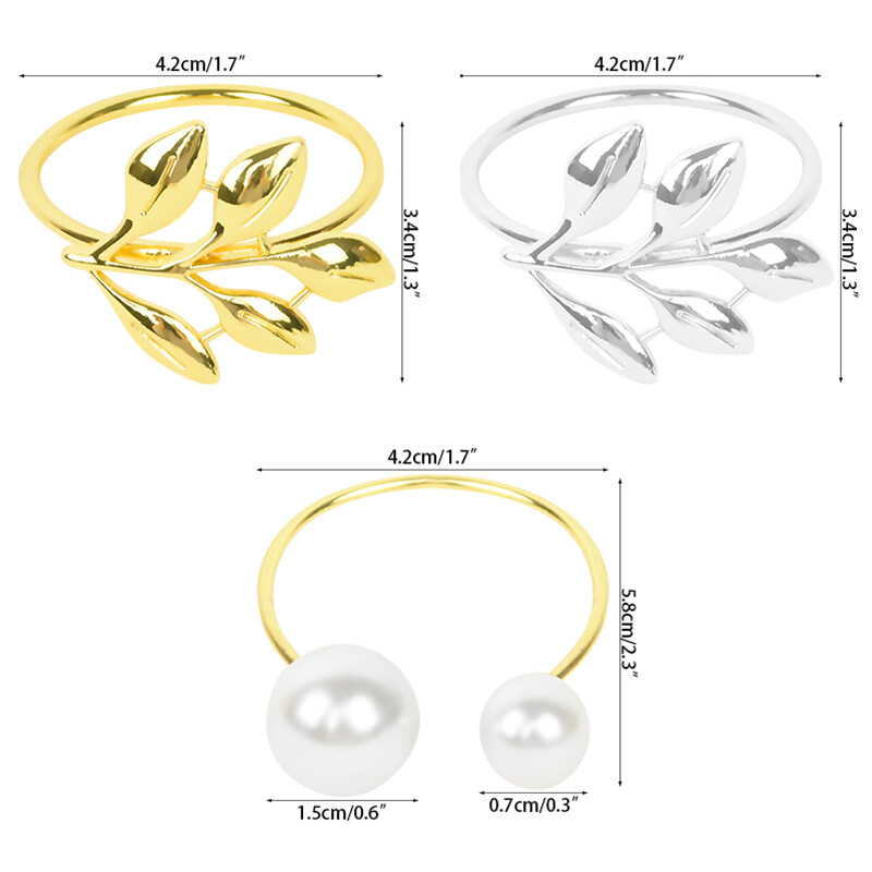 1/3/5 buc inele de șervețel cu frunze de aur, elegante, perle pentru șervețele, catarame pentru nuntă, petrecere de aniversare, masă de banchet, decor DIY de Crăciun