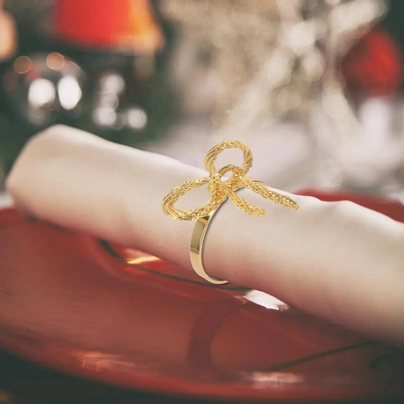 12 gab salvešu gredzeni sakausējuma dobi ziedu salvešu turētājs pusdienu galds Ziemassvētku rotājumi kāzu dekorācijas