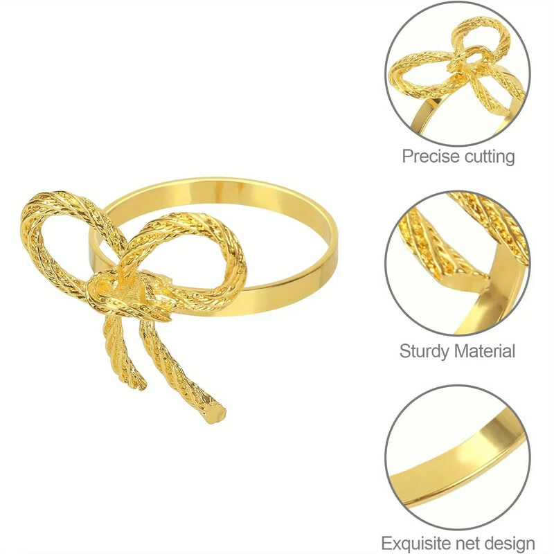 12 gab salvešu gredzeni sakausējuma dobi ziedu salvešu turētājs pusdienu galds Ziemassvētku rotājumi kāzu dekorācijas