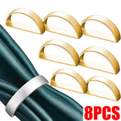 2/4/8GAB D formas salvešu gredzeni Metāla galda salvešu turētājs dzimšanas dienas svinību galda dekors Kāzu labvēlības Ziemassvētku vakariņu salvešu gredzeni