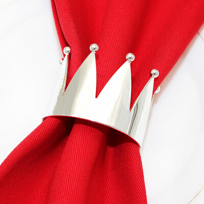 6kom Srebrni prstenovi za salvete Metalni okrugli držač za salvete Kopča za Valentinovo Vjenčanje Božić Ramazan Praznični stol za zabavu u kući Dec.