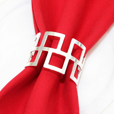 6kom Srebrni prstenovi za salvete Metalni okrugli držač za salvete Kopča za Valentinovo Vjenčanje Božić Ramazan Praznični stol za zabavu u kući Dec.