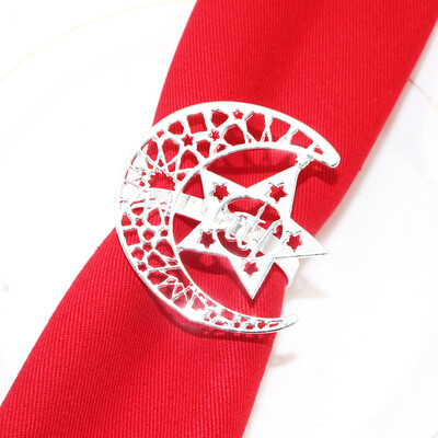 6kom Srebrni prstenovi za salvete Metalni okrugli držač za salvete Kopča za Valentinovo Vjenčanje Božić Ramazan Praznični stol za zabavu u kući Dec.